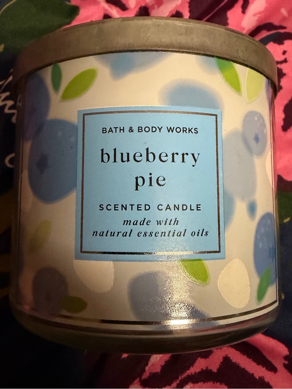 Bath & Body Works Blueberry Pie Scented Candle - Blue, Green, White